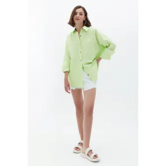 OXXO, Camasa cu maneci cazute, Verde pal, XS