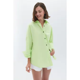 OXXO, Camasa cu maneci cazute, Verde pal, XS