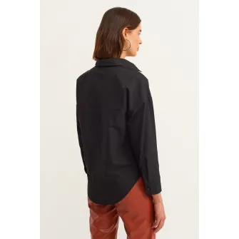 OXXO, Camasa regular fit din amestec de bumbac, Negru, XS