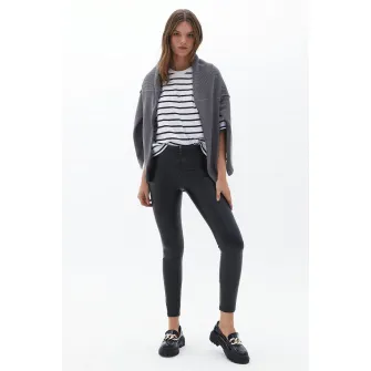 OXXO, Colanti crop cu talie inalta, Negru, XL