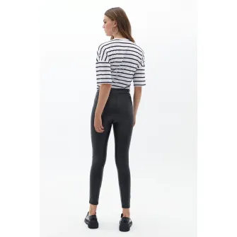 OXXO, Colanti crop cu talie inalta, Negru, XL