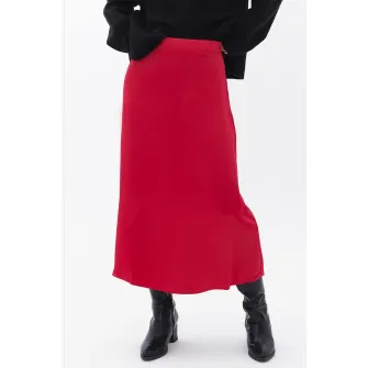 OXXO, Fusta lunga evazata, Rosu, XL