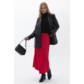 OXXO, Fusta lunga evazata, Rosu, XL