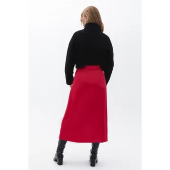OXXO, Fusta lunga evazata, Rosu, XL