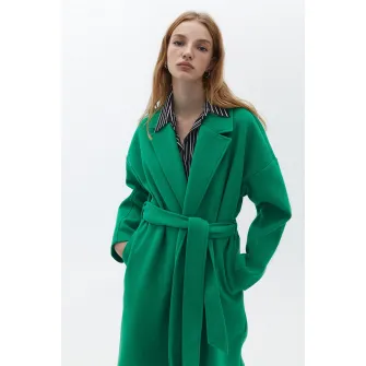OXXO, Palton lejer cu maneci cazute si revere decupate, Verde, M