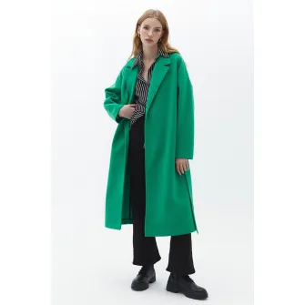 OXXO, Palton lejer cu maneci cazute si revere decupate, Verde, M