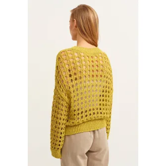 OXXO, Pulover cu decupaje, Verde lime, M