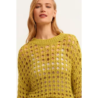 OXXO, Pulover cu decupaje, Verde lime, M