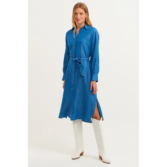 OXXO, Rochie midi din amestec de lyocell Marcell, Albastru, XS