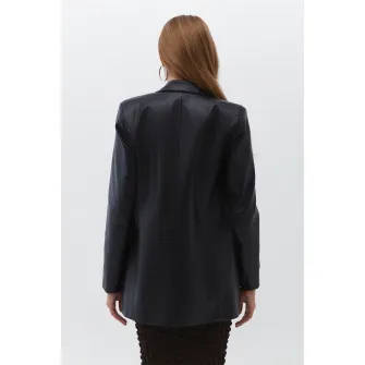 OXXO, Sacou de piele ecologica, Negru, XL
