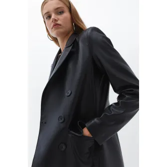 OXXO, Sacou de piele ecologica, Negru, XL
