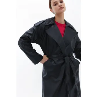 OXXO, Trenci de piele ecologica, Negru, M