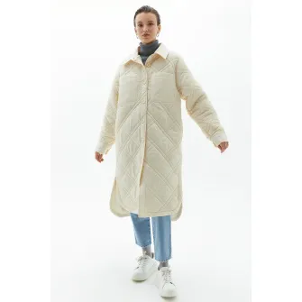 OXXO, Trenci matlasat cu nasturi, Crem, S