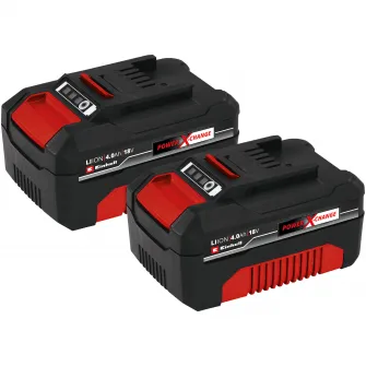 Pachet 2 acumulatori Einhell PXC-Twinpack 4511489, 18 V, 4.0 Ah 900 W putere maxima, Power X-Change