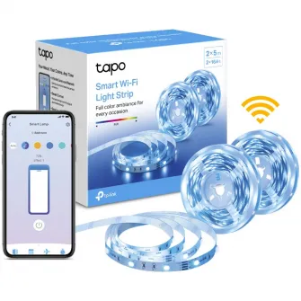 Pachet 2 benzi LED RGB inteligente TP-LINK Tapo L900-10, Wi-Fi, control vocal, sincronizare muzica, 13.5W, 2100 lm, lumina colorata, compatibil Google Assistant, Amazon Alexa și Apple Home, 2x5m