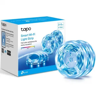 Pachet 2 benzi LED RGB inteligente TP-LINK Tapo L900-10, Wi-Fi, control vocal, sincronizare muzica, 13.5W, 2100 lm, lumina colorata, compatibil Google Assistant, Amazon Alexa și Apple Home, 2x5m