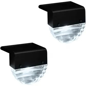 Pachet 2 lampi solare Modee WS109, LED RGB, 6 lm, acumulator 1.2V 400mAh AA, IP44, Negru