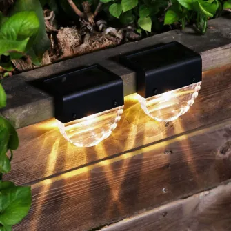 Pachet 2 lampi solare Modee WS109, LED RGB, 6 lm, acumulator 1.2V 400mAh AA, IP44, Negru