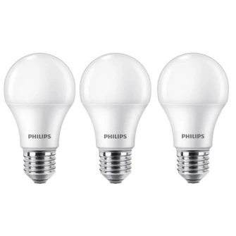 Pachet 3 becuri LED Philips, E27, 10W (75W), 1055 lm, lumina alba calda