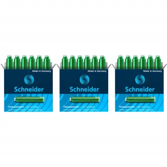 Pachet 3 cutii Patroane stilou Schneider, 6/cutie, verde