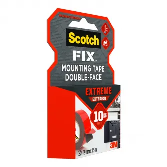 Pachet 3 X Banda dublu adeziva montare exterior, 19mmx1.5m Scotch-Fix™ Extreme 3M