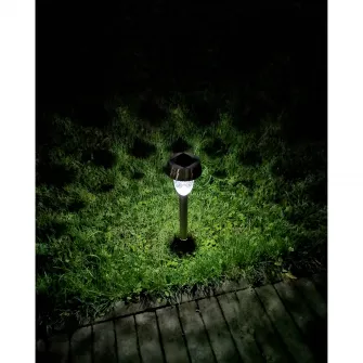 Pachet 4 lampi solare LED de exterior pentru gradina Star-Light, 0.06W, 2 lm, 300mAh, Inox, 36cm