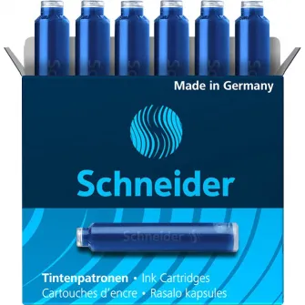 Pachet 6 cutii Patroane stilou Schneider, 6/cutie, albastru