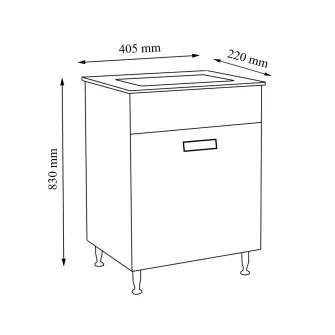 Pachet baza mobilier baie si lavoar (chiuveta) Badenmob seria 700, 40x22cm, Alb