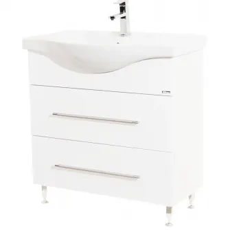 Pachet baza mobilier si lavoar Badenmob 187, front MDF vopsit, laterale PAL, 80cm, alb