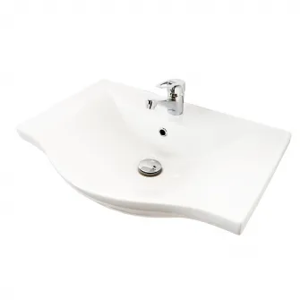 Pachet baza mobilier si lavoar Badenmob 187, front MDF vopsit, laterale PAL, 65cm, alb