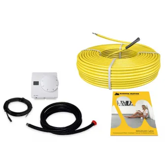 Pachet cablu incalzire in pardoseala pentru sapa CF Technics, (17W) 300 W, termostat analogic MTH 811 cu senzor de pardoseala inclus, 17.6 m