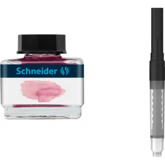 Pachet Cerneala Schneider 15ml, Rose + Piston convertor