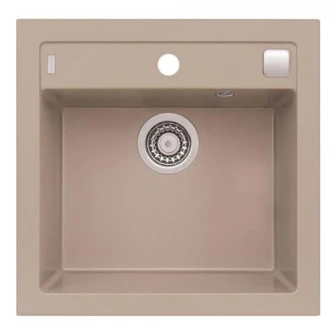 Pachet chiuveta algranit Alveus Formic 20, 520x510mm, sifon pop-up inclus + Baterie Kati, Beige