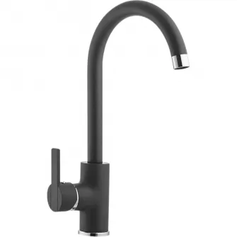 Pachet chiuveta algranit Alveus Niagara 20 + Baterie Nela, material compozit, 465x465x180 mm, Negru