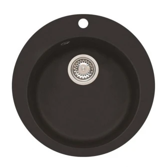Pachet chiuveta Algranit Alveus Victoria 10 + Baterie Nela, fi510 mm, adancime 190mm, Negru