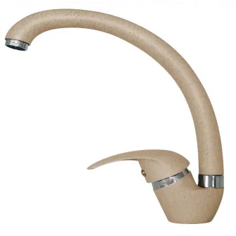Pachet chiuveta bucatarie Alveus GEM 10+ Baterie Alveus Diana GM 230 G 55 Bej, compozit algranit, 500x500 dimensiune chiuveta, 180 mm adancime chiuveta, sifon inclus, Bej