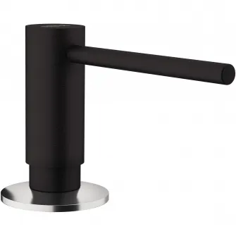 Pachet chiuveta bucatarie fragranite Franke ROG 610, 510 mm + Baterie Pola 1.0 + Dozator sapun, Negru