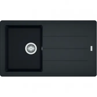 Pachet chiuveta Franke BFG 611-86, cu ventil, adancime cuva 200mm, 860x500mm + Baterie Pola 1.0, Negru