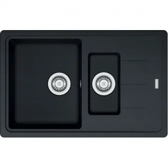 Pachet chiuveta Franke BFG 651-78, adancime cuva mare 200mm, adancime cuva mica 100mm, 780x500mm + Baterie Pola 1.0, Negru