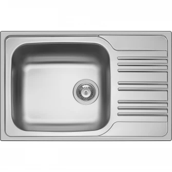 Pachet chiuveta inox + Baterie bucatarie Pyramis, 780x500mm, adancime 190mm, montare pe blat, finisaj texturat