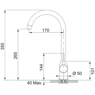 Pachet chiuveta tectonite Franke OID 611 + Baterie Pola, 78x50 cm, cuva 35x43x18 cm, cu ventil de 3 1/2”, cleme de fixare, sistem inchidere ventil, Negru