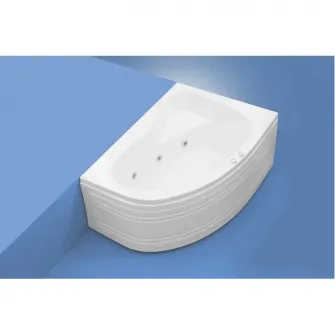 Pachet complet cada acril cu hidromasaj Kring Cristal 150x100x60cm, stanga, cu masca, suport metalic si sifon, 6 jeturi orientabile