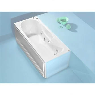 Pachet complet cada acril cu hidromasaj Kring Siena 170x70x59cm, cu masca, suport metalic si sifon, 6 jeturi orientabile