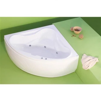 Pachet complet cada acril cu hidromasaj Kring Venus 140x140x46cm, masca, suport metalic si sifon, 5 jeturi orientabile