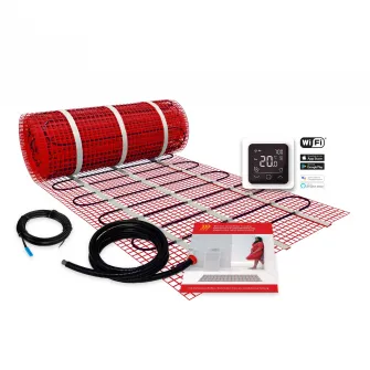 Pachet complet covor incalzire in pardoseala CF Technics, 8 mp, 1200 W, cu termostat WIFI control C 16