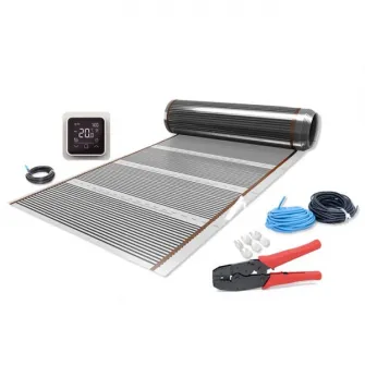 Pachet complet film carbon incalzire in pardoseala pentru parchet CF Technics, 5 mp, 600 W, cu termostat WIFI control C 16