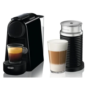 Pachet espressor Nespresso by De'Longhi Inissia, 19 bari, 1150 W, 0.6 l, Negru + Aparat pentru spumare lapte Aeroccino
