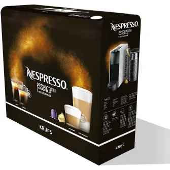 Pachet Espressor Nesspreso by Krups Essenza Mini, 1100 W, 19 bar, 0.6 L, Alb + Aparat spumare lapte Aeroccino 3, 1450 W, Negru