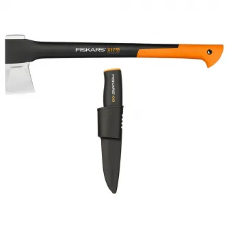 Pachet Fiskars, Topor pentru despicat X17 - M + Cutit utilitar K40