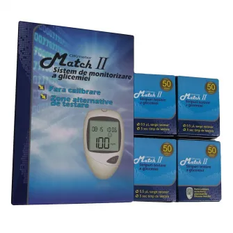 Pachet glucometru OKMeter Touch II cu 125 teste si 25 ace